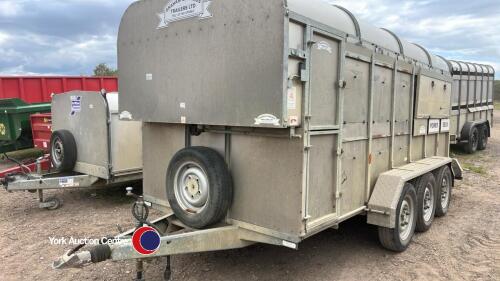 Graham Edwards 14ft tri axle livestock trailer with power decks. recently serviced, spare wheel. 2019