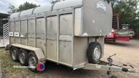Graham Edwards 14ft tri axle livestock trailer with power decks. recently serviced, spare wheel. 2019 - 2