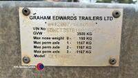 Graham Edwards 14ft tri axle livestock trailer with power decks. recently serviced, spare wheel. 2019 - 6