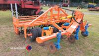 Ritchie 3m aerator with 3 row slitter discs, tines and wheel rollers