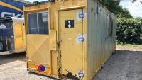 20ft steel office block with steel shutters and electric plug in