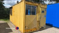20ft steel office block with steel shutters and electric plug in - 2