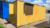 20ft steel office block with steel shutters and electric plug in - 3