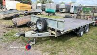 Ifor Williams 14ft flat trailer, good brakes and lights, new October 2023