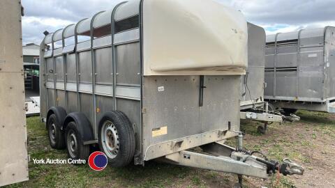 Ifor Williams 12ft cattle trailer with windbreaker on front, spare wheel, good order, 2011