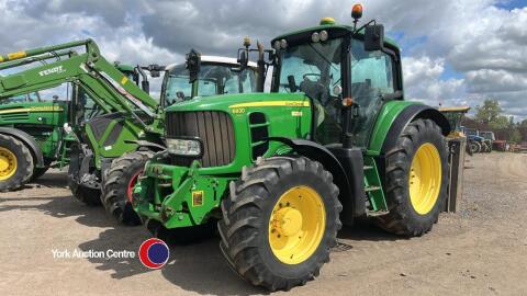 John Deere 6930 tractor, premium, 40kph PowerQuad gearbox, panoramic doors, front linkage, YJ08 HUZ, 8753 hrs - V5 in office , key in office