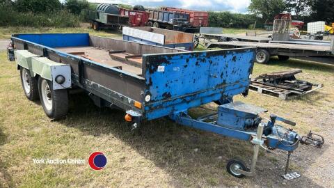 17ft twin axle ex army trailer on Land Rover wheels and hydraulic braking system