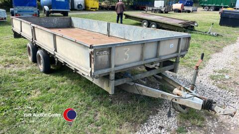 16ft Ifor Willams drop side trailer with steel floor