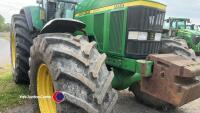 John Deere 7710 tractor, 40kph, pick up hitch, air con, 650 tyres, well maintained, 12000 hrs, 2002 - YA02 YUJ - V5 in office , key in office - 3