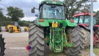 John Deere 7710 tractor, 40kph, pick up hitch, air con, 650 tyres, well maintained, 12000 hrs, 2002 - YA02 YUJ - V5 in office , key in office - 5