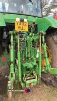 John Deere 7710 tractor, 40kph, pick up hitch, air con, 650 tyres, well maintained, 12000 hrs, 2002 - YA02 YUJ - V5 in office , key in office - 6