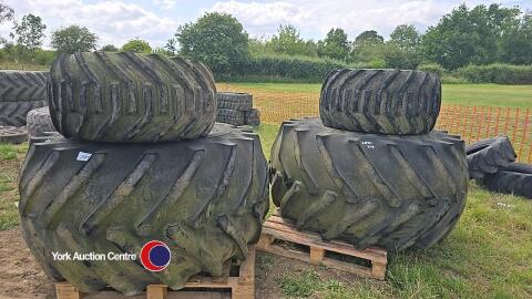 2 x Goodyear Terra 67 x 34 x 25 tyres and 2 x Goodyear Terra 38 x 20 x 16 tyres