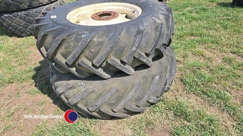 16.9/14 28 rear wheels removed from Leyland tractor