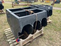 4 x ACO finisher pig feed hoppers
