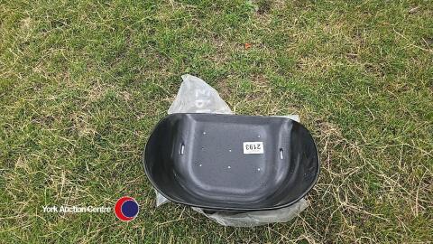 Metal bucket style tractor seat pan, new and unused