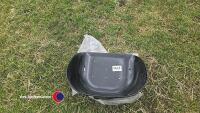 Metal bucket style tractor seat pan, new and unused