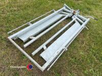 Self closing yoke for cattle race system, locking pins included.