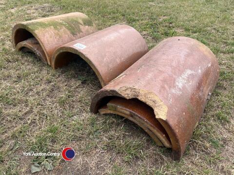 Glazed half round concrete troughs