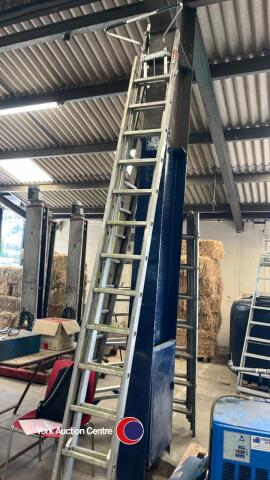 Extending ladder with McAllister stand off