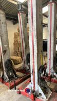 4 x 3 phase column lifts with control panel, used in commercial garage for lifting wagons, gwo
