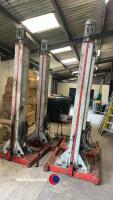 4 x 3 phase column lifts with control panel, used in commercial garage for lifting wagons, gwo - 4