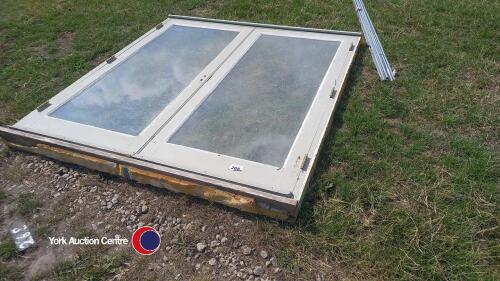 Patio doors and frame, double glazed doors, frame size 1985mm wide x 2110mm high