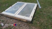 Patio doors and frame, double glazed doors, frame size 1985mm wide x 2110mm high