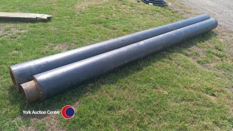 2 lengths of insulated steel pipe work
