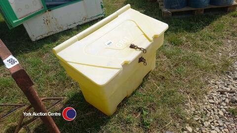 Yellow grit bin
