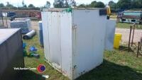 Small metal lockable container to suit ibc pod with heater keys in office