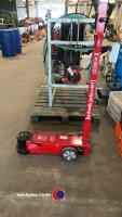 Air/hydraulic floor trolley jack, lifting capacity of 80T, with 2 extensions (75mm and 40mm) and 2 cages to store - 2