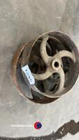 3 pulley wheels. Old fashioned pulleys - 2