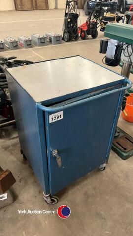 Workshop cabinet on castors