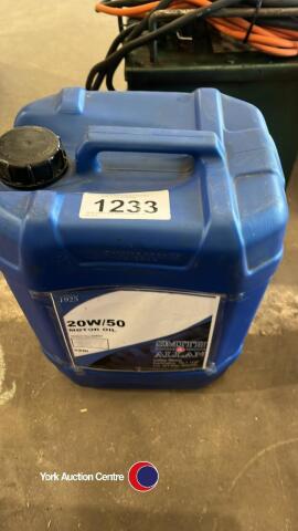 20/50 Smith and Allen motor oil, 20L, as new