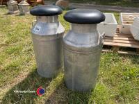 2 x milk churns as bar stools - 2