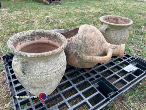 3 x garden urns, used as planters