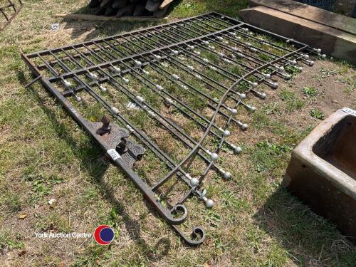 Steel drive gates, each 7ft wide, 4ft tall at outside, 6ft tall in the middle