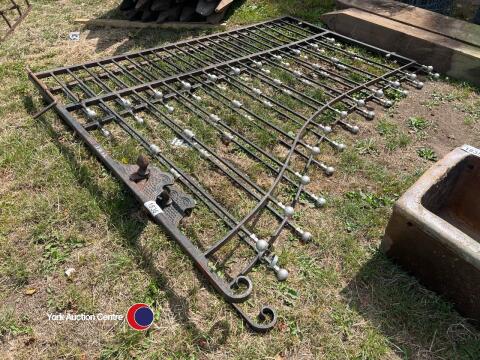 Steel drive gates, each 7ft wide, 4ft tall at outside, 6ft tall in the middle