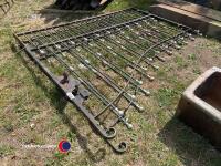 Steel drive gates, each 7ft wide, 4ft tall at outside, 6ft tall in the middle