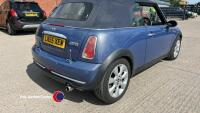 2005 Mini Cooper convertible 1.6 in blue - petrol - LN55 XEW - 6 former keepers - HPi clear - MOT 30.1.26 201116 miles - V5 in office - matching convertible hood, new discs and pads all round - 4