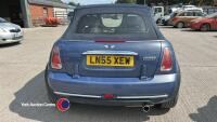 2005 Mini Cooper convertible 1.6 in blue - petrol - LN55 XEW - 6 former keepers - HPi clear - MOT 30.1.26 201116 miles - V5 in office - matching convertible hood, new discs and pads all round - 5