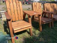 2 x garden chairs with side table - 2