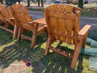 2 x garden chairs with side table - 3