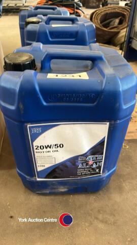 20/50 Smith and Allen motor oil, 20L, as new