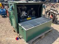Air-eze Rand air compressor in silent cabinet c/w boot stand, ex golf club for cleaning shoes - 2
