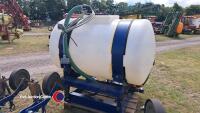 S & K sprayers 1000lt liquid fert tank with OSR drill kit, c/w rate controller, hydraulic driven pump, all pipe work, manifold and nozzles mounted on 7 leg TWB OSR coulter kit. Custom framework made to fit a 4m Sumo Trio instead of discs, control box and - 3