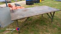 Heavy duty workbench 8ft x 4ft 30mm thick steel top - 3