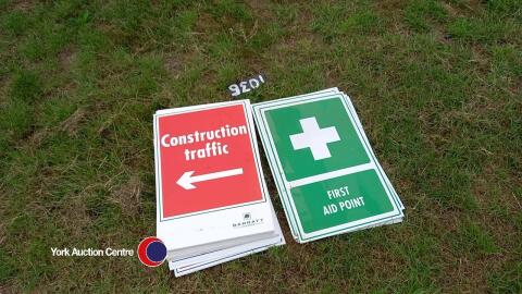 Building site warning signs various