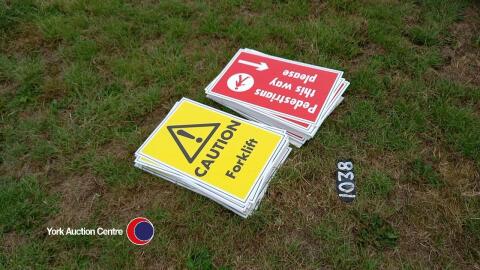 Building site warning signs various