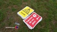 Building site warning signs various - 2